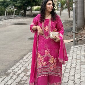 Ziya Magenta Floral Print Suit Set