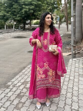 Ziya Magenta Floral Print Suit Set